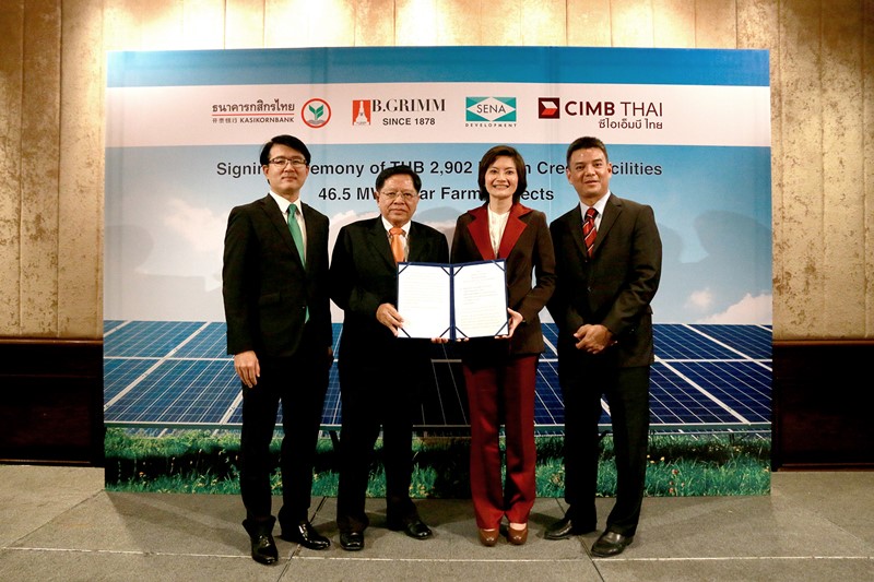 ธนาคารกสิกรไทย และ ซีไอเอ็มบีไทย สนับสนุนสินเชื่อ “บี.กริม – เสนา” สร้างโซล่าฟาร์ม 2,900 ล้านบาท