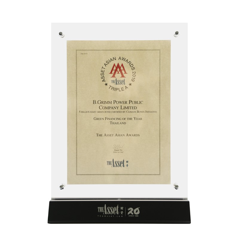 บี.กริม เพาเวอร์ 'BGRIM' ได้รับรางวัล Green Financing of the Year จากงานประกาศรางวัล The Asset Triple A Asia Infrastructure Awards 2019