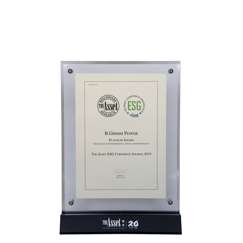 บี.กริม เพาเวอร์ 'BGRIM' เข้ารับ 4 รางวัลจากงานประกาศรางวัล The Asset ESG Corporate Awards 2019