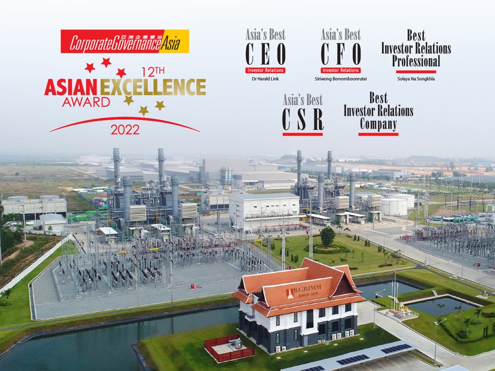 B.Grimm Power received 5 Asian Excellence Awards 2022 from Corporate Governance Asia.