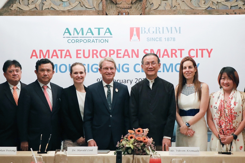 MOU between B.Grimm Power and Amata, paving way for Amata European Smart City to support the hi-tech industry from Europe.